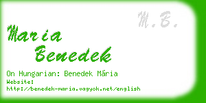 maria benedek business card